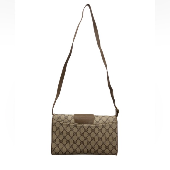 Gucci Brown Monogram Clutch with Gold Accent - Picture 2 of 11
